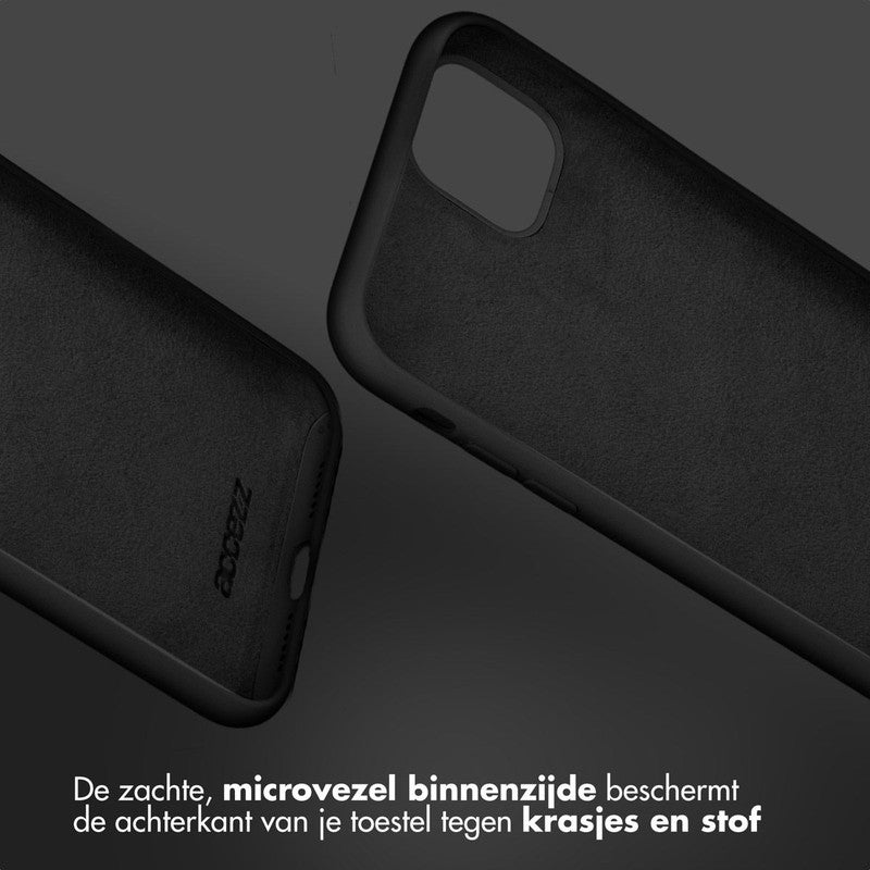 Accezz Liquid Silicone Backcover - Zwart