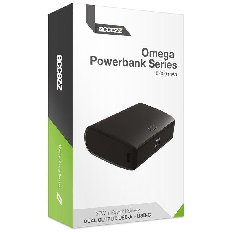 Accezz Omega Series - Powerbank - 10.000 mAh - USB-A & USB-C - Power Delivery - 35 Watt