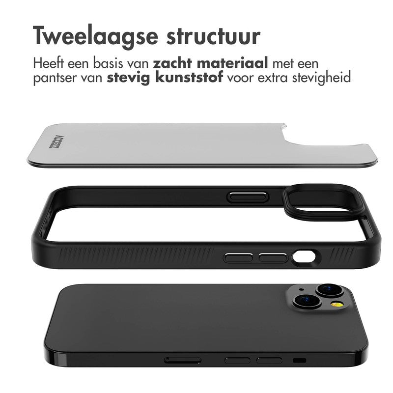 Accezz Rugged Frosted Backcover - Zwart