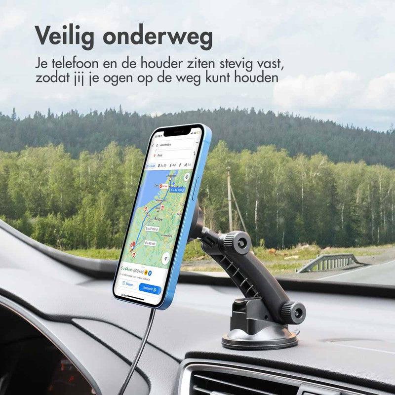 Accezz Telefoonhouder auto met MagSafe - Draadloze oplader - Dashboard en voorruit