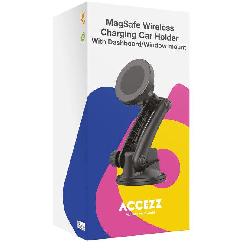 Accezz Telefoonhouder auto met MagSafe - Draadloze oplader - Dashboard en voorruit