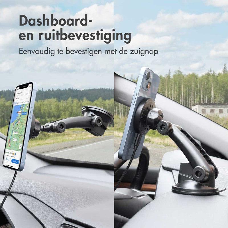 Accezz Telefoonhouder auto met MagSafe - Draadloze oplader - Dashboard en voorruit