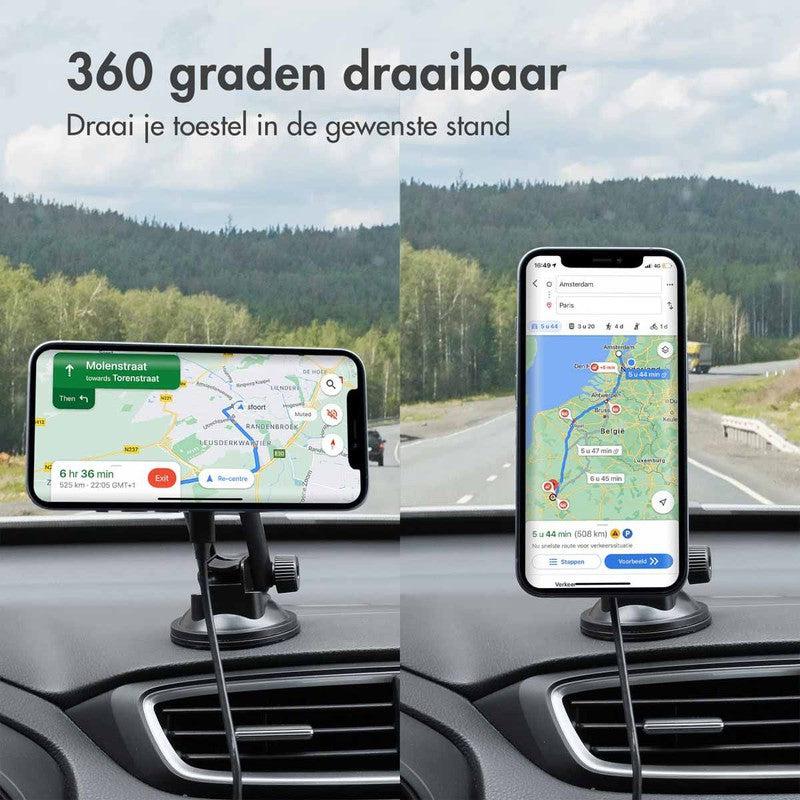 Accezz Telefoonhouder auto met MagSafe - Draadloze oplader - Dashboard en voorruit