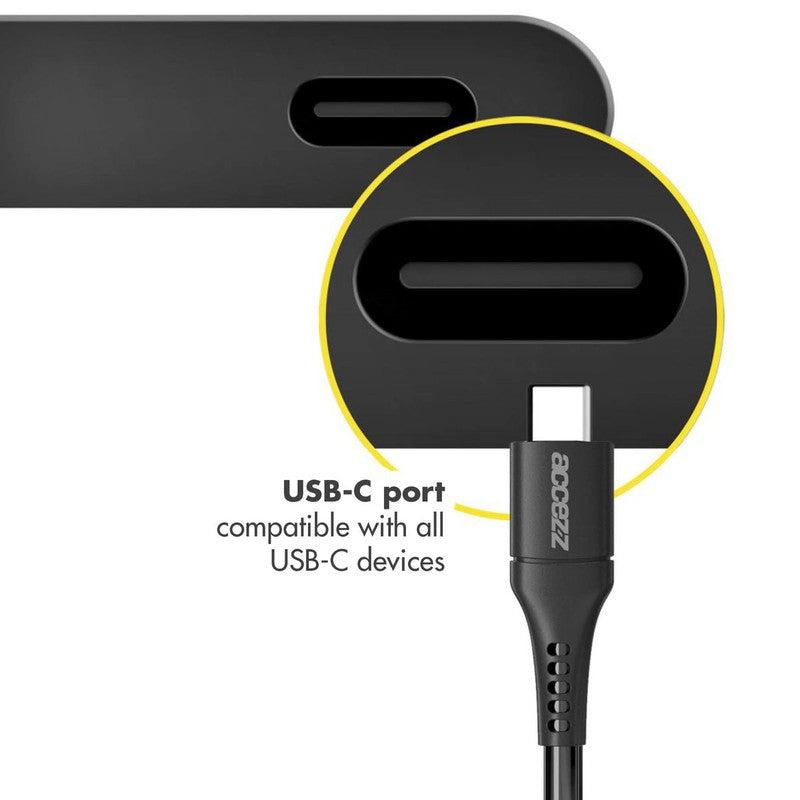 Accezz USB-C naar USB-C kabel - 0,2 meter - Zwart