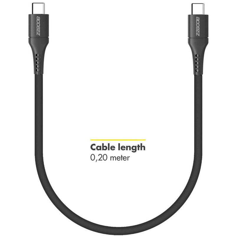 Accezz USB-C naar USB-C kabel - 0,2 meter - Zwart