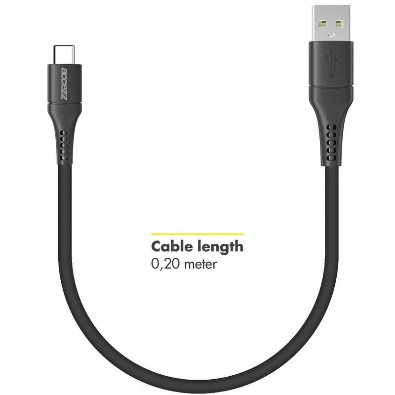 Accezz USB-C naar USB kabel - 0,2 meter - Zwart