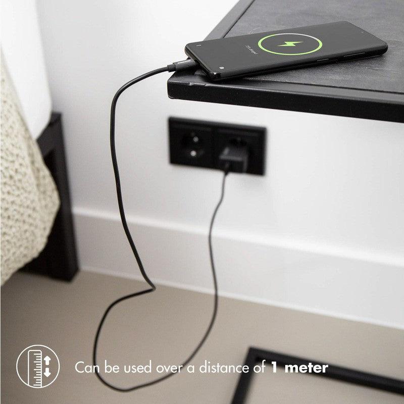 Accezz Wall Charger met USB-C naar USB kabel - Oplader - 20 Watt - 1 meter - Zwart