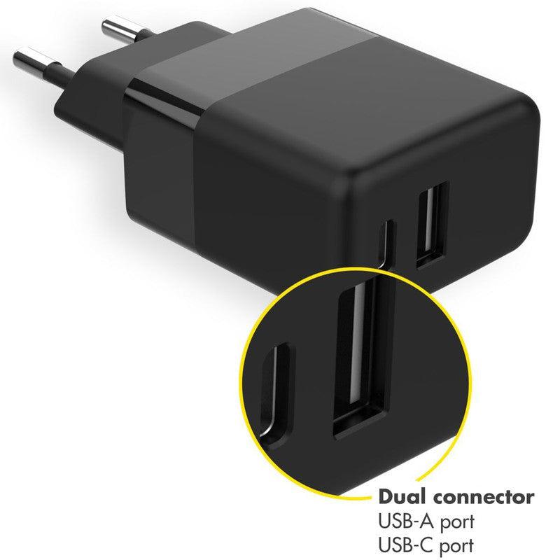 Accezz Wall Charger met USB-C naar USB kabel - Oplader - 20 Watt - 1 meter - Zwart