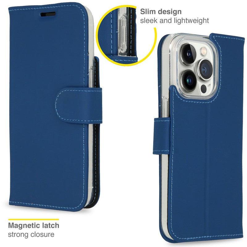 Accezz Wallet Softcase Bookcase - Donkerblauw