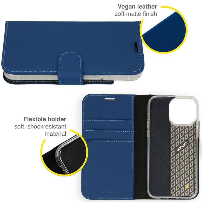 Accezz Wallet Softcase Bookcase - Donkerblauw