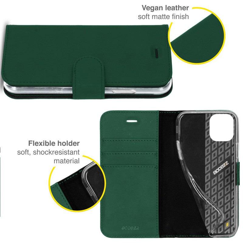 Accezz Wallet Softcase Bookcase - Groen