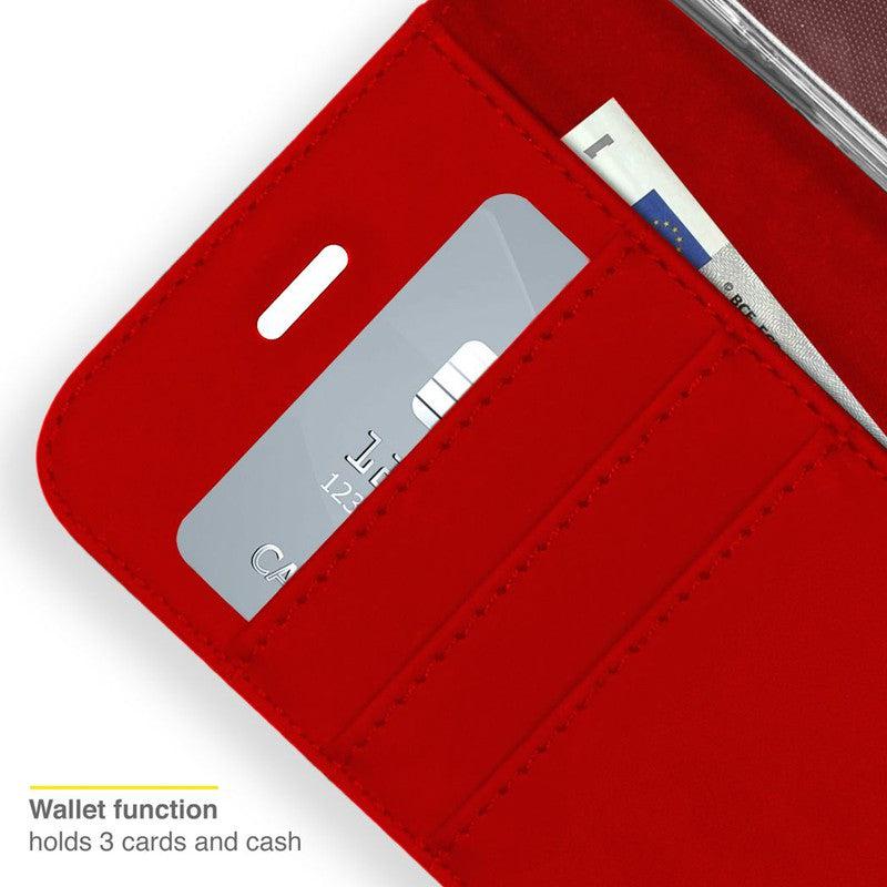 Accezz Wallet Softcase Bookcase - Rood