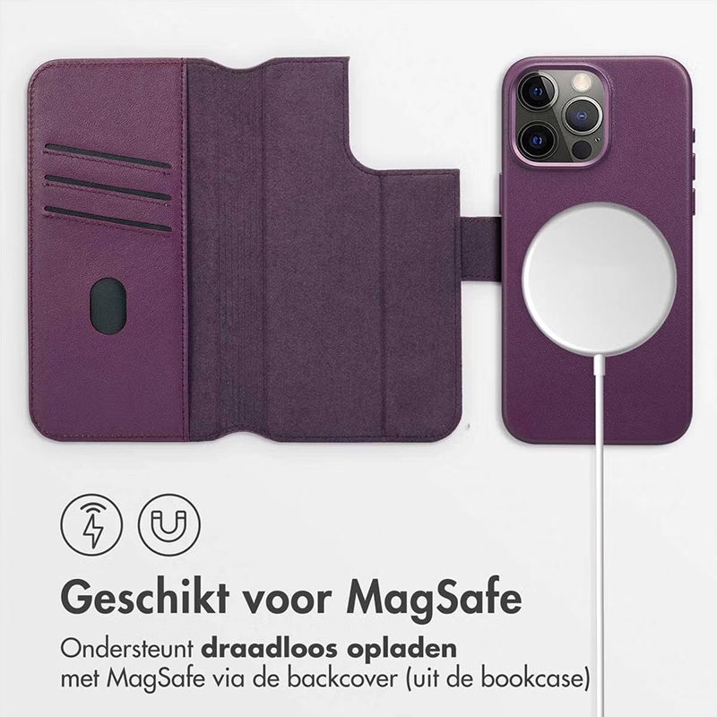 Authentic 2-in-1 iPhone Leather Case - Heath Purple