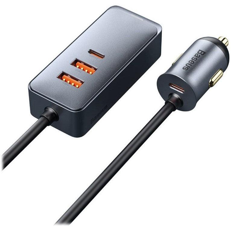 Baseus Auto Snellader 120W met 2 USB en 2 USB-C Fast Charge Poorten 1.5 meter