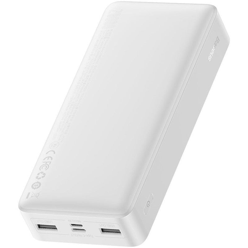 Baseus Bipow 20.000 mAh USB-C Powerbank Reisformaat Met Display Wit