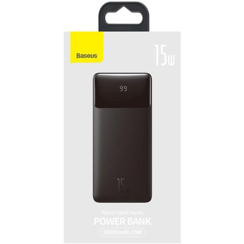 Baseus Bipow 20.000 mAh USB-C Powerbank Reisformaat Met Display Zwart