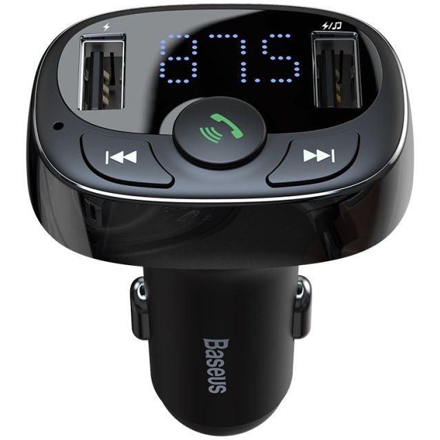 Baseus Bluetooth Muziek FM Transmitter en Dubbele USB Poort Autolader