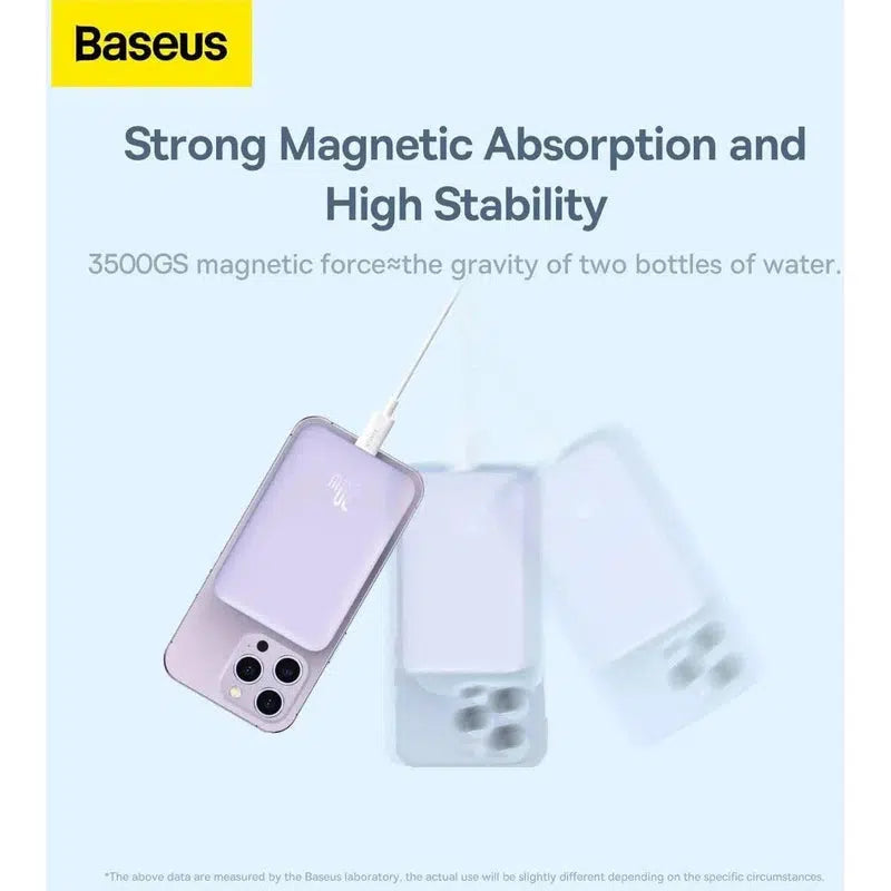 Baseus Megattach 10.000 mAh Powerbank Compact Met MagSafe Paars 20W