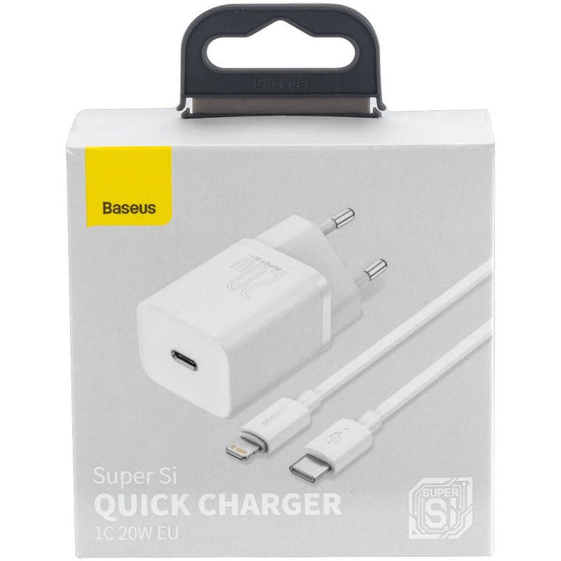 Baseus Snellader 20W PD + USB-C naar Apple Lightning Kabel 1M Wit