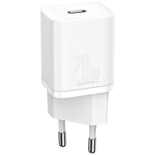 Baseus Snellader 20W PD + USB-C naar Apple Lightning Kabel 1M Wit