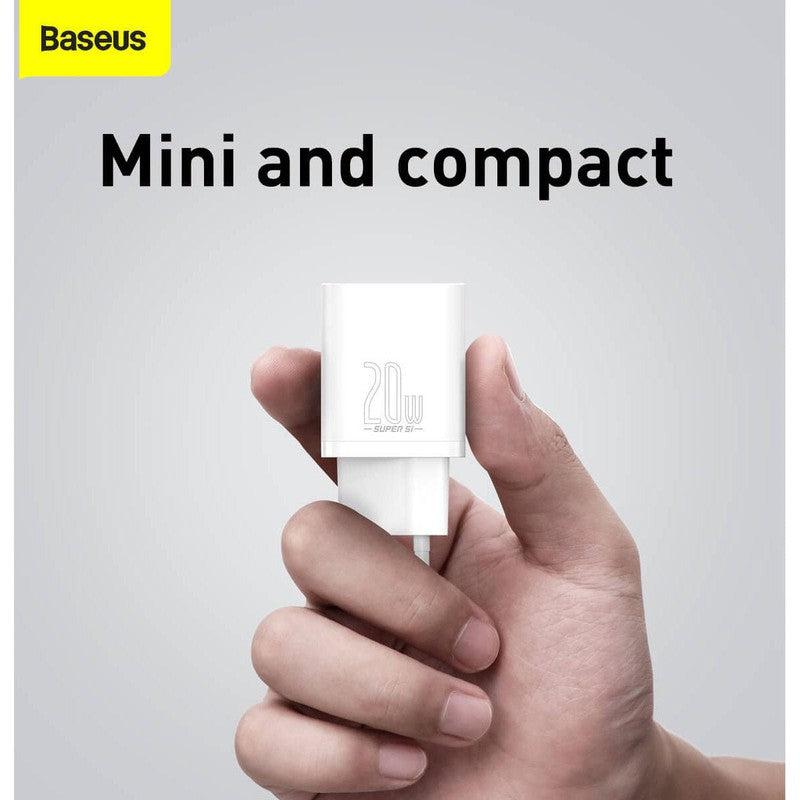 Baseus Snellader 20W PD + USB-C naar Apple Lightning Kabel 1M Wit