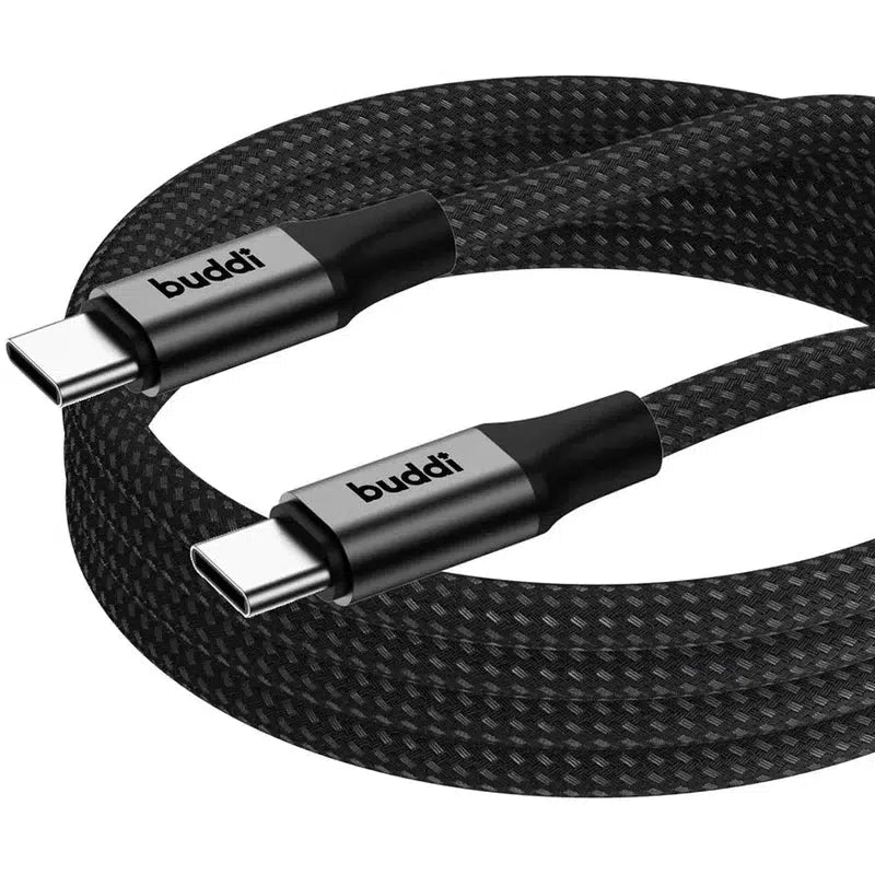 Buddi Flex USB-C naar USB-C Kabel 60W Fast Charge 1M Zwart