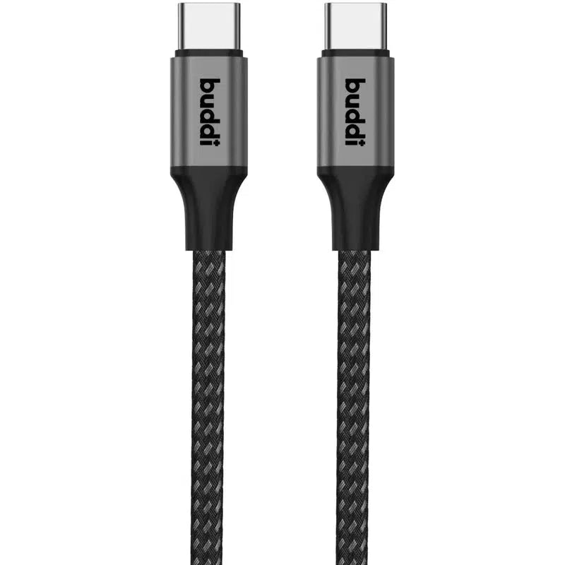 Buddi Flex USB-C naar USB-C Kabel 60W Fast Charge 2M Zwart