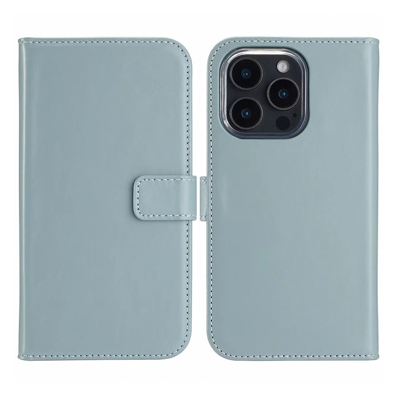 Elegante Luxe Leren iPhone Bookcase - Luchtblauw