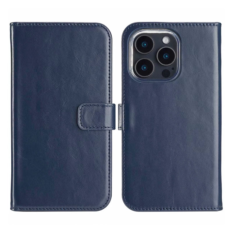 Elegante Luxe Leren iPhone Bookcase - Blauw