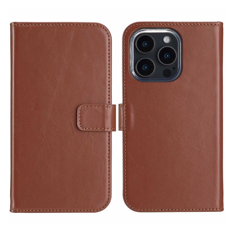 Elegante Luxe Leren iPhone Bookcase - Bruin