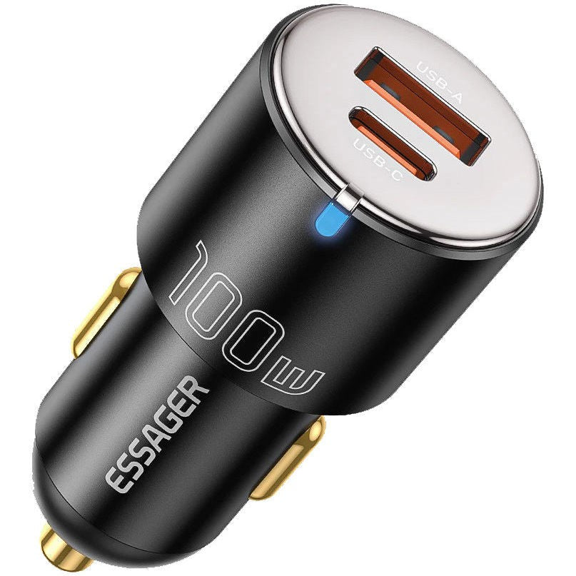 Essager Optimus Prime Auto Snellader 100W Fast Charge Autolader Zwart