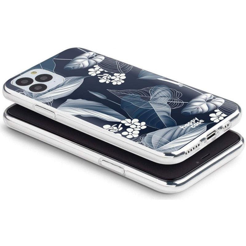 HappyCase iPhone 11 Pro Hoesje Flexibel TPU Blue Leaves Print