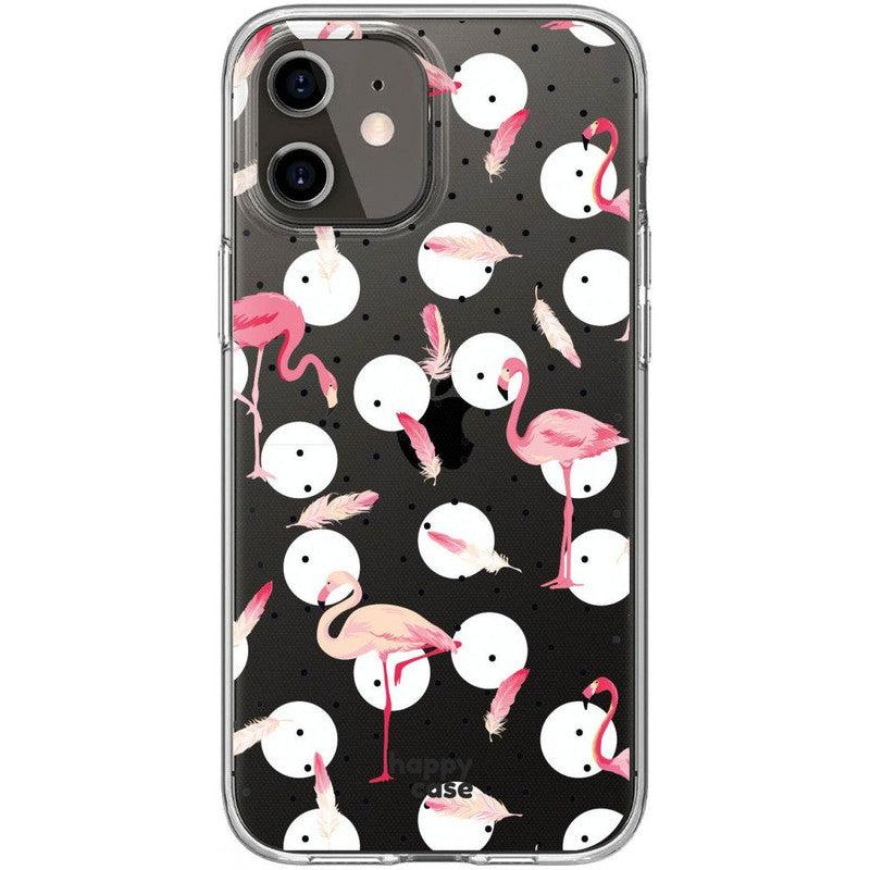 HappyCase iPhone 12 / 12 Pro Hoesje Flexibel TPU Flamingo Print