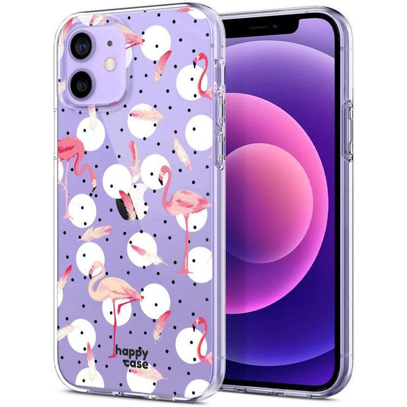 HappyCase iPhone 12 / 12 Pro Hoesje Flexibel TPU Flamingo Print