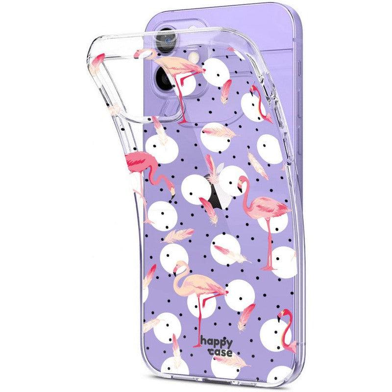 HappyCase iPhone 12 / 12 Pro Hoesje Flexibel TPU Flamingo Print