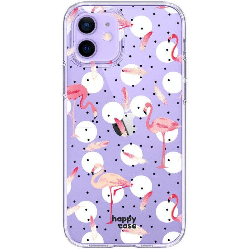 HappyCase iPhone 12 / 12 Pro Hoesje Flexibel TPU Flamingo Print