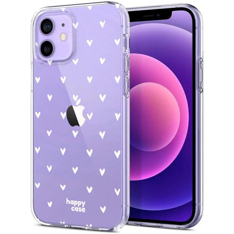 HappyCase iPhone 12 / 12 Pro Hoesje Flexibel TPU Hartjes Print