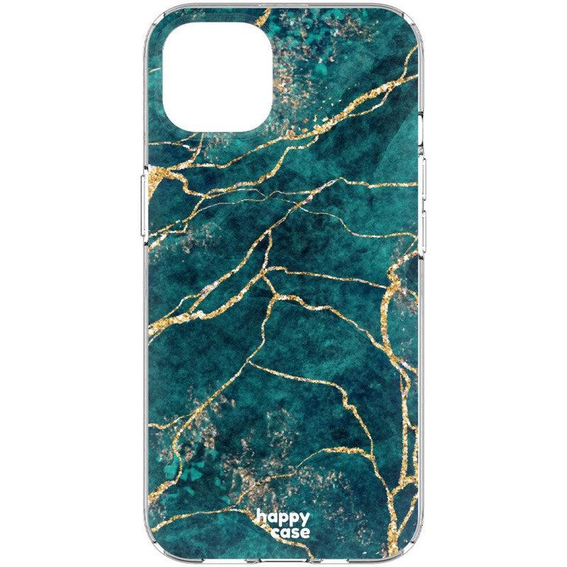 HappyCase iPhone 13 Hoesje Flexibel TPU Aqua Marmer Print