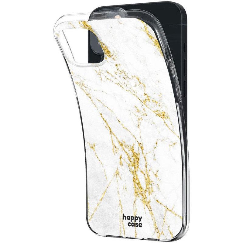 HappyCase iPhone 14 Hoesje Flexibel TPU Wit Marmer Print