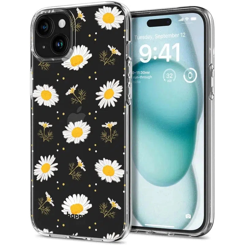 HappyCase iPhone 15 Hoesje Flexibel TPU Bloemen Print