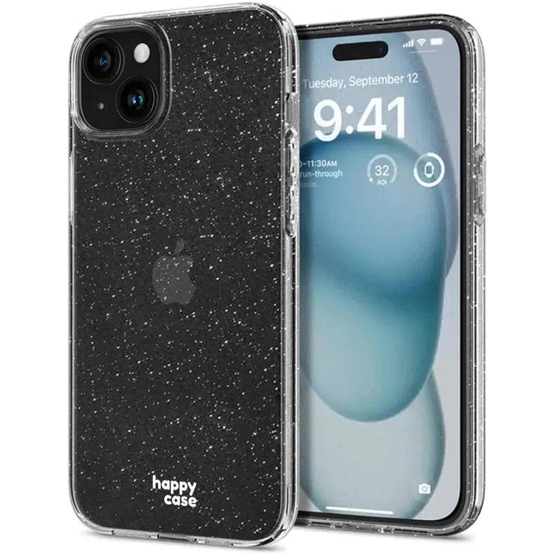 HappyCase iPhone 15 Hoesje Flexibel TPU Glitter Print