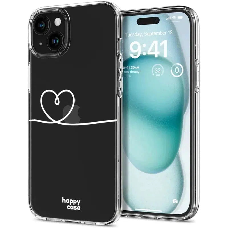 HappyCase iPhone 15 Hoesje Flexibel TPU Hartje Print