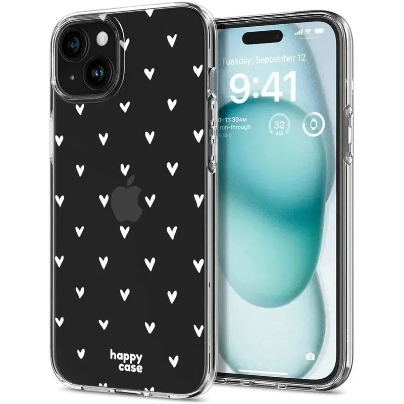 HappyCase iPhone 15 Hoesje Flexibel TPU Hartjes Print