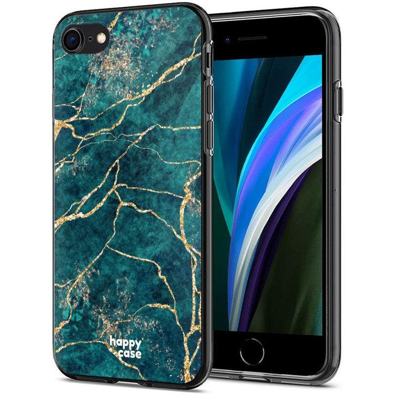 HappyCase iPhone SE 2020/2022 Hoesje Flexibel TPU Aqua Marmer Print