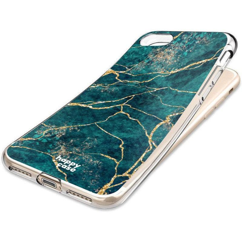 HappyCase iPhone SE 2020/2022 Hoesje Flexibel TPU Aqua Marmer Print