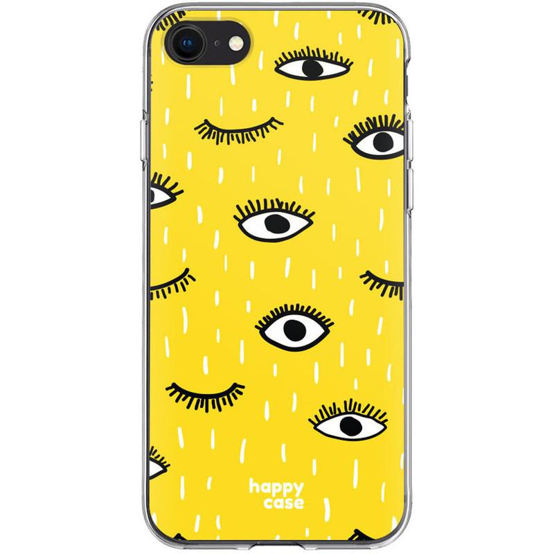 HappyCase iPhone SE 2020/2022 Hoesje Flexibel TPU Yellow Eye Print