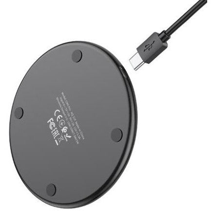 Hoco 15W Draadloze Fast Charge Oplader met USB-C Kabel Zwart