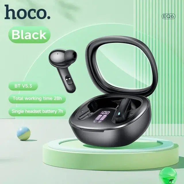 Hoco EQ6 True Wireless Headset Bluetooth 5.3 Draadloze Oortjes Zwart