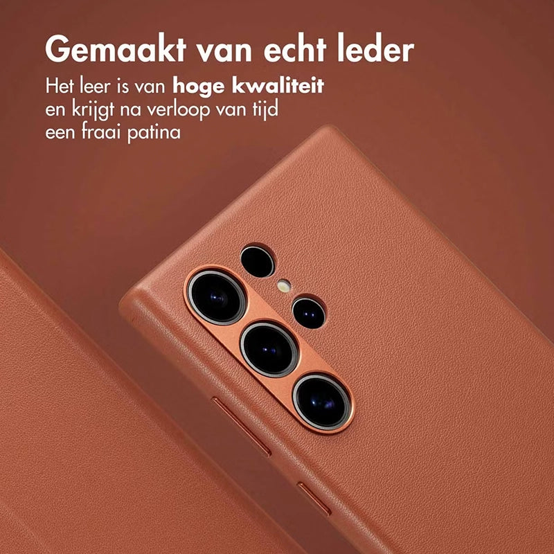 Authentieke 2-in-1 Samsung Leren Hoes - Sienna Brown