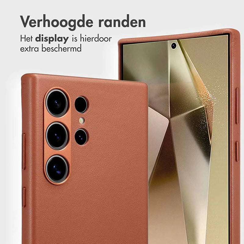 Authentieke 2-in-1 Samsung Leren Hoes - Sienna Brown